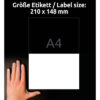 AVERY ZW. Etiketten            210x148mm 3655      weiss       200 Stk./100 Blatt – Bild 4