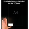 AVERY ZW. Etiketten          64,6x33,8mm 3658-200  weiss   5280 Stk./200+20 Blatt – Bild 4