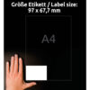 AVERY ZW. Etiketten            97×67,7mm 3660      weiss       800 Stk./100 Blatt – Bild 4