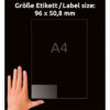 AVERY ZW. Etiketten            96x50,8mm J4722-25  transparent          250 Stück – Bild 4
