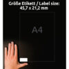 AVERY ZW. Etikett.Stick&Lift 45.7x21.2mm L4736REV  weiss   1440 Stk./25 + 5 Blatt – Bild 4