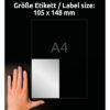 AVERY ZW. Typenschild Label    105x148mm L613420   silber       80 Stück/20 Blatt – Bild 4