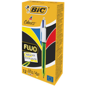 BIC       Kugelschreiber Fluo 982868    4 Colours        Box, 12 Stück