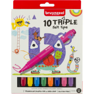BRUYNZEEL Fasermalerset Kids Triple 60123010  dreieckig, 10 Farben