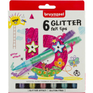 BRUYNZEEL Glitzer Fasermalerset Kids 60126006  6 Farben