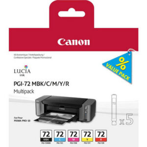 CANON     Multipack Tinte      MBK/CMY/R PGI-72    PIXMA Pro-10            5x14ml