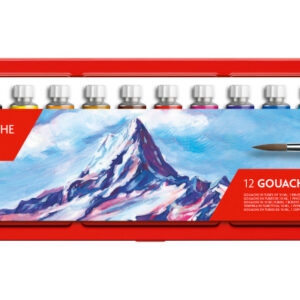 CARAN D'A Deckfarbe Gouache 2001.312  12 Tuben     Metallbox, Pinsel