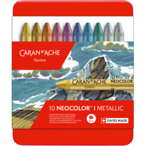 CARAN D'A Wachsmalkreide Neocolor 1 7004.310  10 Farben            Metallbox