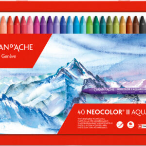 CARAN D'A Wachsmalkreide Neocolor II 7500.340  40 Farben ass.       Metallbox
