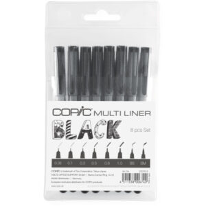 COPIC     Multiliner 2207510   Set schwarz, 8 Stück