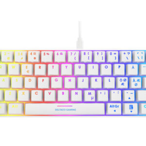 DELTACO   TKL Gaming Keyboard mech RGB GAM075WCH red switch, CH-Layout, white