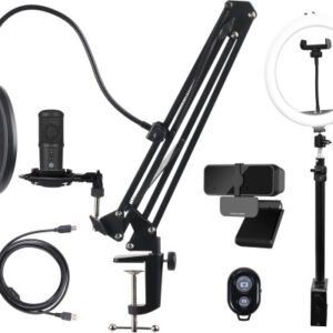 DELTACO   Streaming Kit GAM-170   Webcam,Ring Light,Microphone