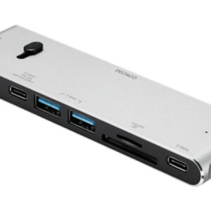 DELTACO   USB-C Dockingsstation USBCHDMI2 2xUSB-C,2xUSB-A,(mic)SD,HDMI