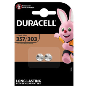 DURACELL  Knopfbatterie Specialty 357/303   V357, V303, SR44W,1.5V 2 Stück