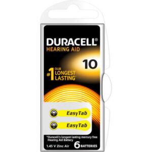 DURACELL  Hörgeräte Batterie Easy Tab 4-077559  10 Zinc Air D6, 1.4 V.  6 Stk.