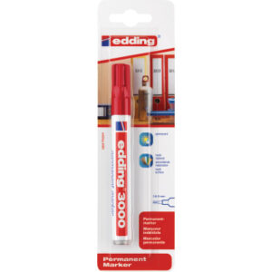 EDDING    Permanent Marker 3000  1.5-3mm 3000BLI-2 rot                    Blister