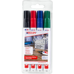 EDDING    Permanent Marker 3300    1-5mm 3300-E4   schwarz,rot,blau,grün   4 Stk.