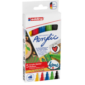 EDDING    Acrylmarker 5100         2-3mm 5100-E5-B basic, ass.            5 Stück