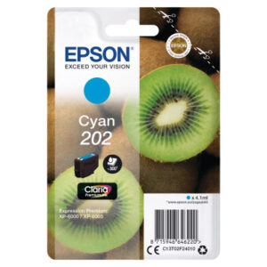 EPSON     Tintenpatrone 202         cyan T02F240   XP-6000/6005        300 Seiten