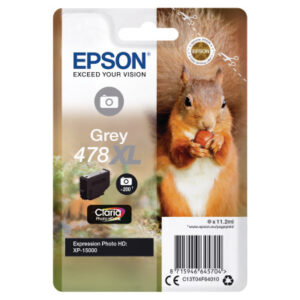 EPSON     Tintenpatrone 478XL       grau T04F640   XP-15000            200 Photos