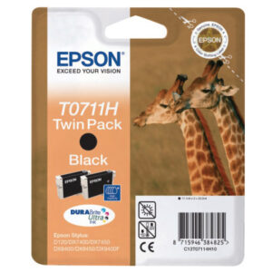 EPSON     Tintenpatrone HY       schwarz T071140H1 Stylus D120            2 Stück