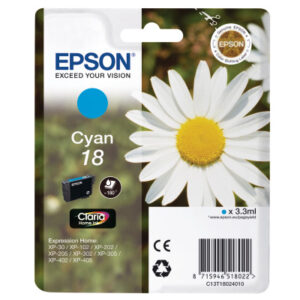 EPSON     Tintenpatrone             cyan T180240   XP 30/405           180 Seiten