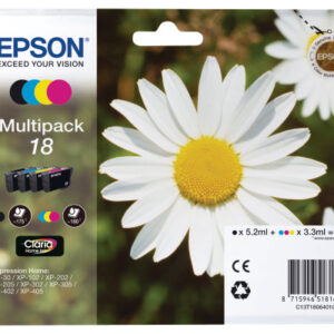 EPSON     Multipack Tinte          CMYBK T180640   XP 30/405       180/175 Seiten