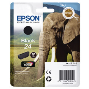 EPSON     Tintenpatrone 24       schwarz T242140   XP 750/850          360 Seiten