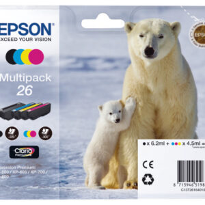 EPSON     Multipack Tinte          CMYBK T261640   XP 700/800      300/220 Seiten