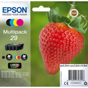 EPSON     Multipack Tinte 29       CMYBK T298640   XP-235/335/435         4-color