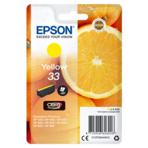 EPSON     Tintenpatrone 33        yellow T334440   XP-530/630/830      300 Seiten