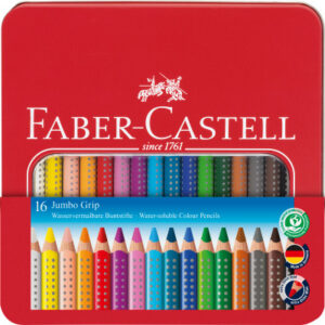 FABER-CA. Farbstifte Jumbo Grip 110916    16 Farben           Metalletui