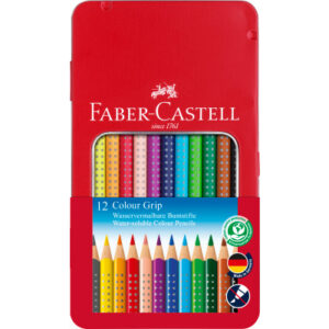 FABER-CA. Farbstifte Colour Grip 112413    12 Farben           Metalletui