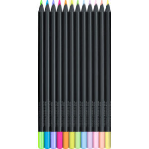 FABER-CA. Farbstifte Black Edition 116410    Neon + Pastell         12 Stk.