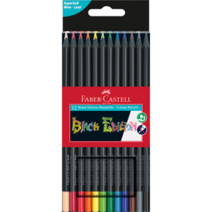 FABER-CA. Farbstifte Black Edition 116412    neon Farben ass. 12 Stück