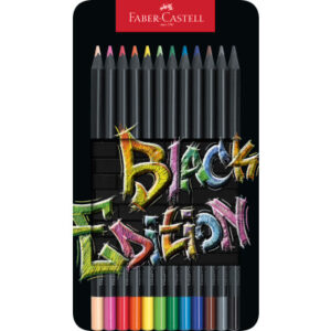 FABER-CA. Farbstifte Black Edition 116413    12 Farben, Metalletui