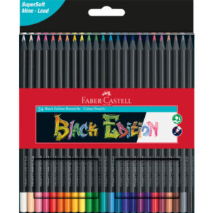 FABER-CA. Farbstifte Black Edition 116424    neon Farben ass. 24 Stück