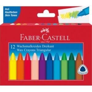FABER-CA. Wachskreide Dreikant 120010    12 Stück, mehrfarbig