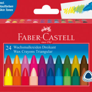 FABER-CA. Wachskreide Dreikant 120024    24 Stück, mehrfarbig