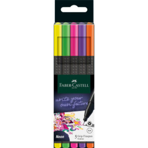 FABER-CA. Finepen Grip             0.4mm 151603    5 couleurs, Neon