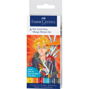 FABER-CA. Pitt Artist Pen Manga Shônen 167157    diverse Farben         6 Stück