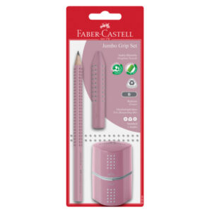 FABER-CA. Bleistift B/Radierer/Spitzer 580082    Jumbo Grip Set rose shadows