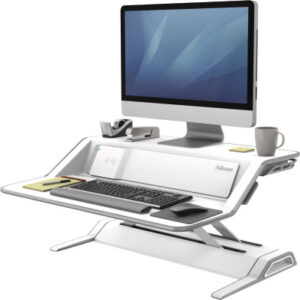 FELLOWES  Lotus DX Sitz-Steh Workstation 8091501   weiss, USB & Qi