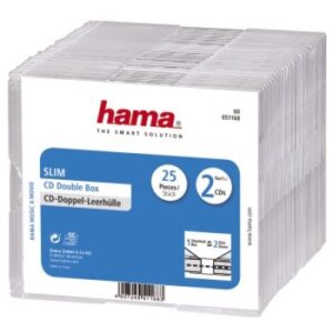 HAMA      CD Leerhülle Slim Double 51168     25-er Pack         transparent