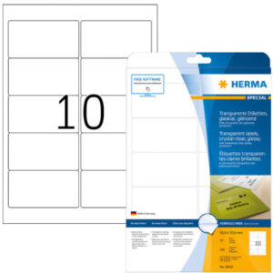 HERMA     Folienetiketten      96x50,8mm 8018      transparent   250 St./25 Blatt