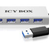 ICY BOX   4 Port Hub             USB 3.0 IBAC6104  Aluminium               silver – Bild 3