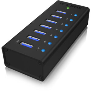 ICY BOX   7 Port Hub             USB 3.0 IBAC618   robust alluminium        black