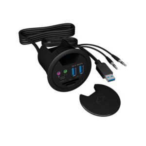 ICY BOX   In-Desk USB Hub  60 mm   black IB-HUB14A 2x USB 3.0, USB-C, 3,5mm, SD