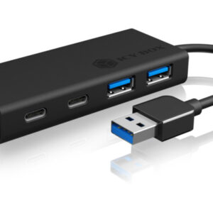 ICY BOX   USB-A zu 2x USB-A & C Hub IBHUB1426 USB 3.0, 10cm Kabel