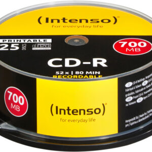 INTENSO   CD-R Cake Box      80MIN/700MB 1801124   52x Printable           25 Pcs